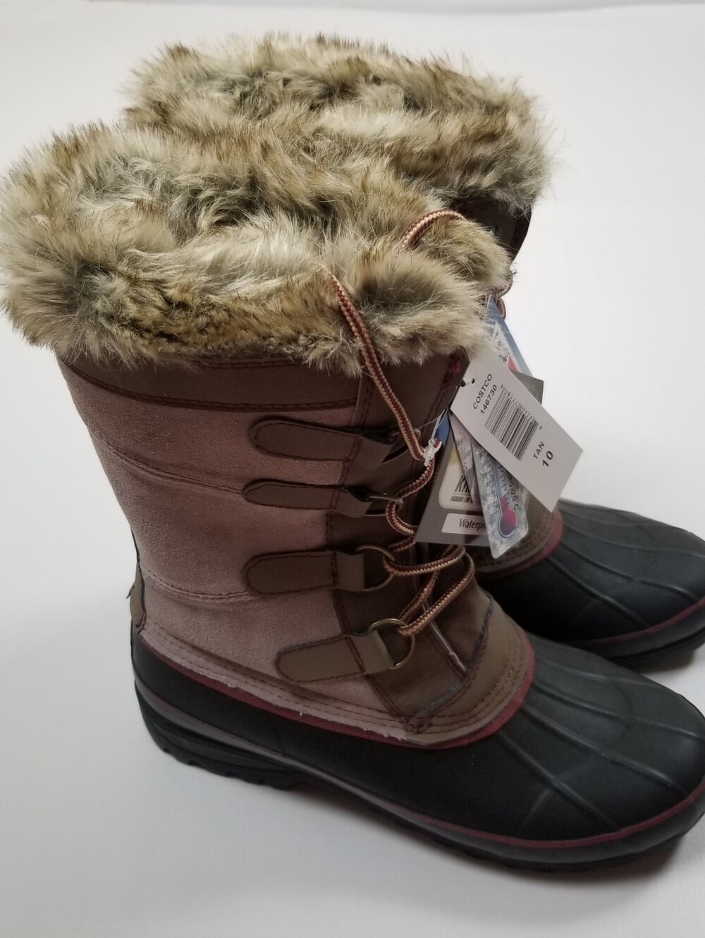 Khombu Northstar Waterproof Fur-Lined Leather Boots -20 Degrees Size 10 NWT
